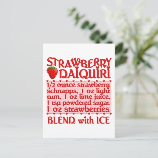 Strawberry Daiquiri Postkarte (Stehend Vorderseite)