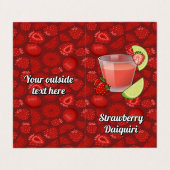 Strawberry Daiquiri Rezept Visitenkarte Visitenkarten (Außenseite Aufgefaltet)