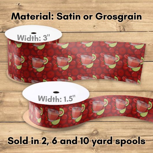 Strawberry Daiquiri Satin Ribbon Satinband