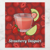 Strawberry Daiquiri Weinkarte Weinetikett (Einzelnes Label)
