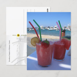 Strawberry Daiquiris, Mykonos, Griechenland - Postkarte