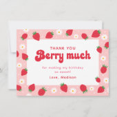 Strawberry Daisy Birthday Vielen Dank Dankeskarte (Vorderseite)