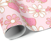 Strawberry Daisy & Butterfly Geschenkpapier (Rolleneckpunkt)