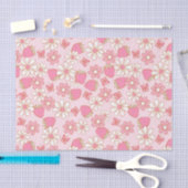 Strawberry Daisy Pattern Seidenpapier (Handwerk)