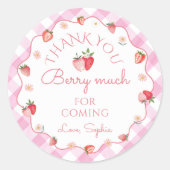 Strawberry danke Ihnen Berry Much für Ihren Besuch Runder Aufkleber (Vorderseite)