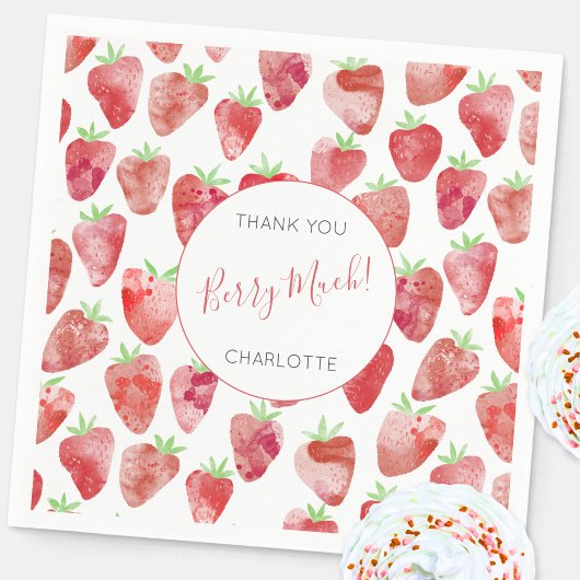 Strawberry Danke Personalisiert Serviette