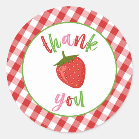 Strawberry Danke Sticker - Rot (Vorderseite)