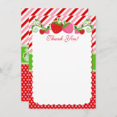 Strawberry Dankeschön Ihnen Hinweise Dankeskarte (Vorne/Hinten)