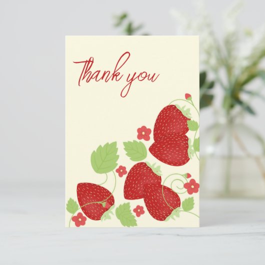 Strawberry Dankeschön Karte (Stehend Vorderseite)