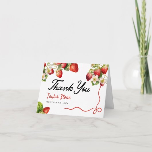 Strawberry Dankeschön Karte (Vorderseite)