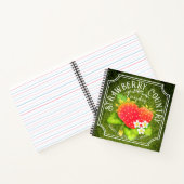 Strawberry Dark Green Frame Notebook Notizblock (Innenseite)