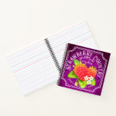 Strawberry Dark Lila Frame Notebook Notizblock (Innenseite)