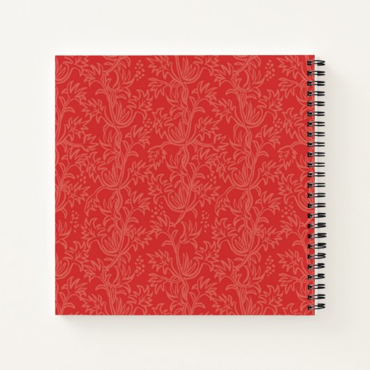 Strawberry Dark Red Frame Notebook Notizblock (Rückseite)