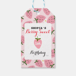 Strawberry Delight Erster Geburtstag Geschenkanhänger