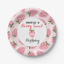 Strawberry Delight Erster Geburtstag Pappteller