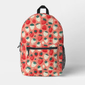 Strawberry Delight Pattern Bedruckter Rucksack (Vorderseite)