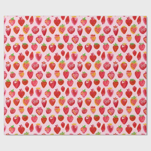 Strawberry Delight Pattern Geschenkpapier (Flach)
