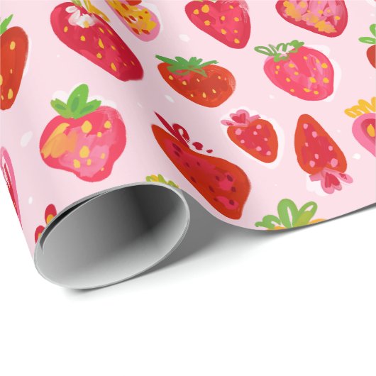 Strawberry Delight Pattern Geschenkpapier (Rolleneckpunkt)