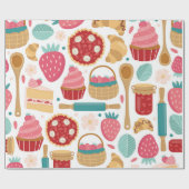 Strawberry Delight Pattern Geschenkpapier (Flach)
