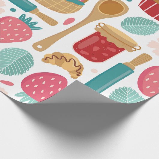 Strawberry Delight Pattern Geschenkpapier (Ecke)