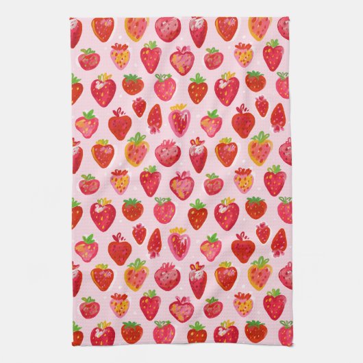 Strawberry Delight Pattern Geschirrtuch (Vertikal)