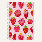 Strawberry Delight Pattern Notizblock (Vorderseite)