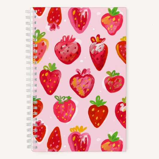 Strawberry Delight Pattern Notizblock (Vorderseite)