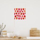 Strawberry Delight Pattern Poster (Küche)