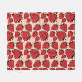 Strawberry Delight: Vintager Musterarm. Fleecedecke (Vorderseite (Horizontal))