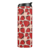 Strawberry Delight: Vintager Musterarm. Thermosbecher (Nach links gedreht)