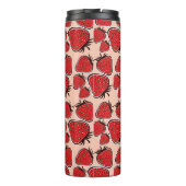 Strawberry Delight: Vintager Musterarm. Thermosbecher (Rückseite)
