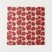 Strawberry Delight: Vintager Musterarm. Wandteppich (Vorderseite (Horizontal))