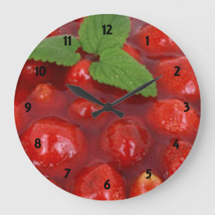 Strawberry Dessert Clock Große Wanduhr