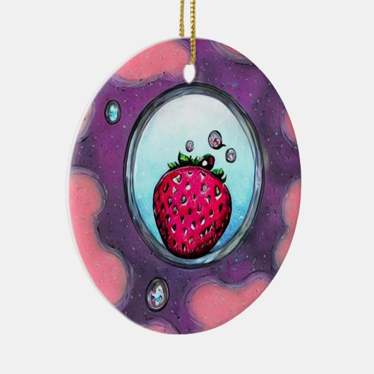 Strawberry & Diamonds Keramik Ornament (Rechts)