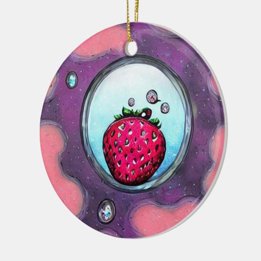 Strawberry & Diamonds Keramik Ornament (Links)
