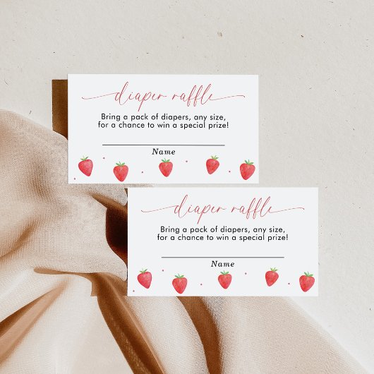 Strawberry Diaper Raffekarte | Girl Baby Dusche Begleitkarte