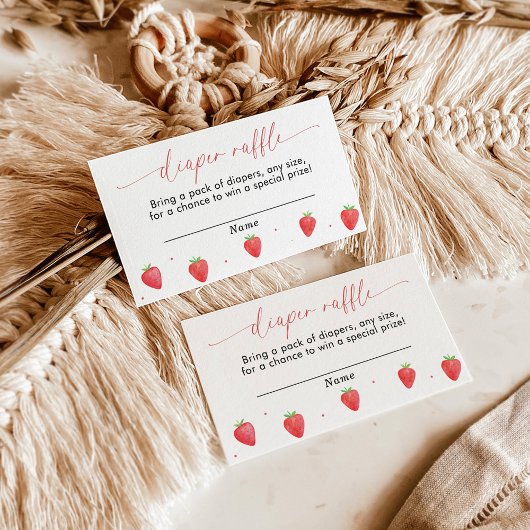 Strawberry Diaper Raffekarte | Girl Baby Dusche Begleitkarte