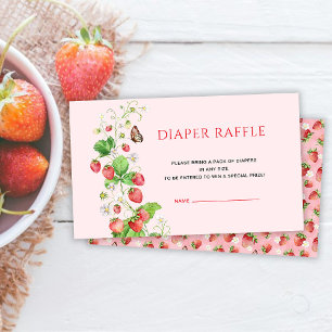 Strawberry Diaper Raffle Begleitkarte
