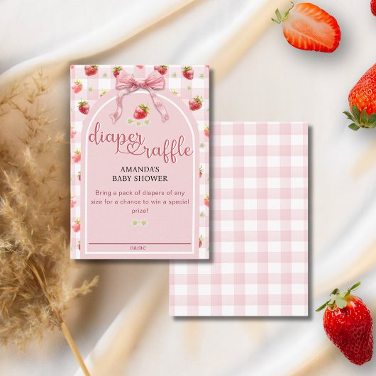 Strawberry Diaper Raffle Berry Sweet Baby Dusche Begleitkarte