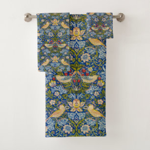 Strawberry-Dieb-Vogel von William Morris Badhandtuch Set