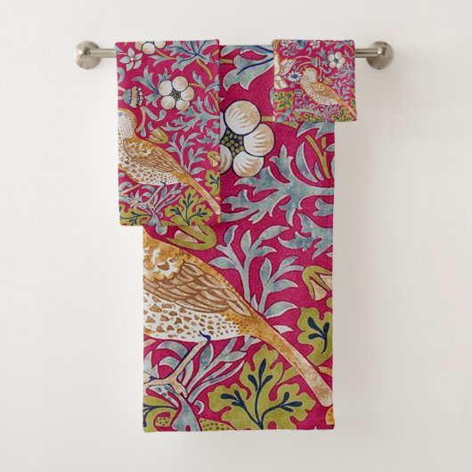 Strawberry Dieb, William Morris Badhandtuch Set (Insitu)