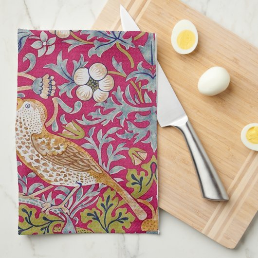 Strawberry Dieb, William Morris Geschirrtuch (Viertel Falte)