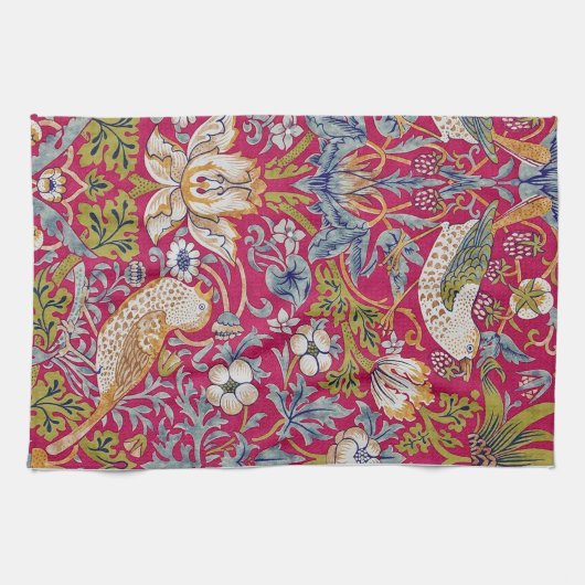 Strawberry Dieb, William Morris Geschirrtuch (Horizontal)