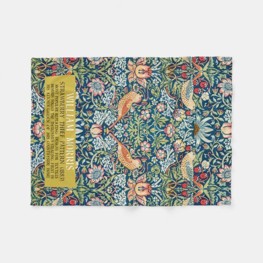 Strawberry diief - Design of William Morris Fleecedecke (Vorderseite (Horizontal))