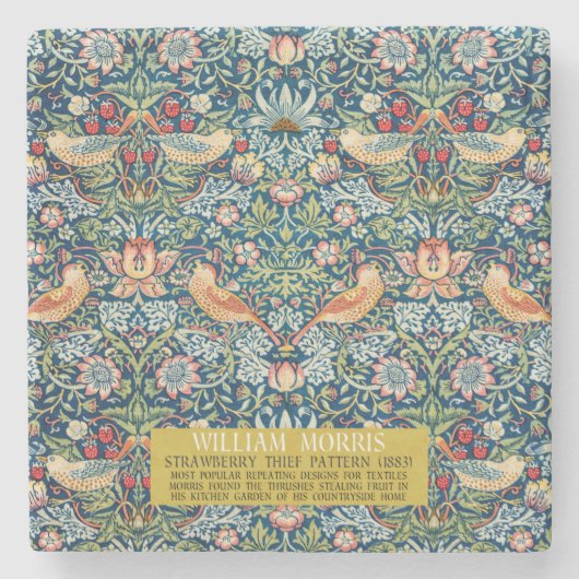 Strawberry diief - Design of William Morris Steinuntersetzer (Vorderseite)