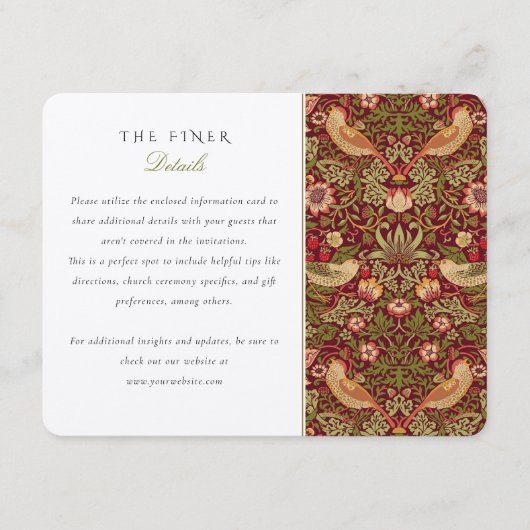 Strawberry Diief Wedding Information Card Begleitkarte (Vorderseite)