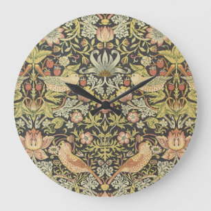Strawberry Dives von William Morris, Vintag Art Große Wanduhr