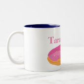 Strawberry Donuts Individuelle Name Zweifarbige Tasse (Links)