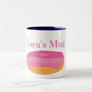 Strawberry Donuts Individuelle Name Zweifarbige Tasse