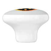 Strawberry Door Pull in Neon and Black Keramikknauf (Seitenansicht)